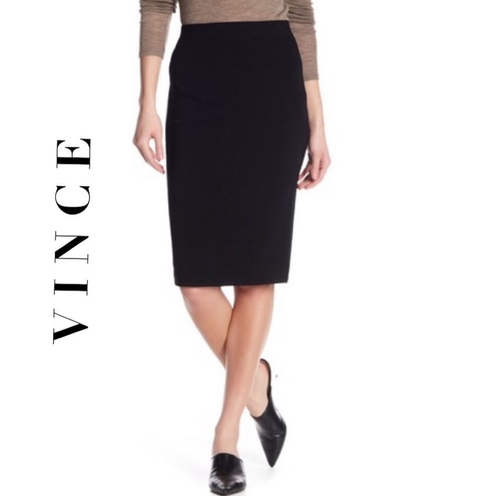 Vince Jersey Knit Pencil Skirt size Small Black NWT